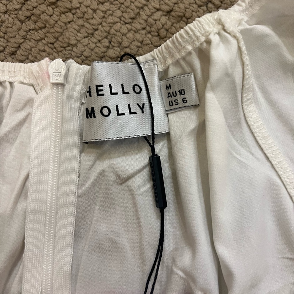Hello Molly Cream Button-Front Mini Dress - Picture 6 of 8